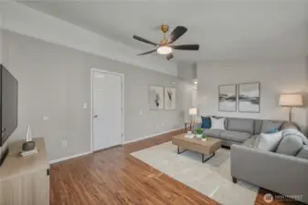 Virtually staged living room