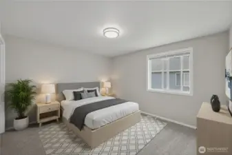 Virtually staged Primary bedroom