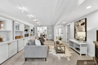 French doors allow this room to be closed off from the dining area.