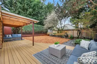 The covered metal pergola allows year-round outdoor enjoyment.  There is a convenient shed that can be seen in the furthest SW corner of the property.