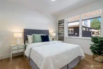 Main level bedroom is large with abundant natural light