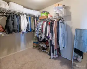 Spacious walk-in closet designed for your convenience.