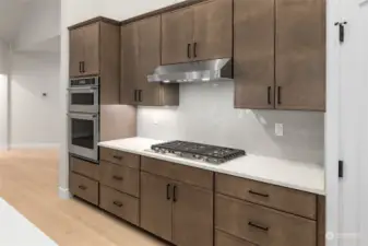 Kitchen with large island and plenty of storage.