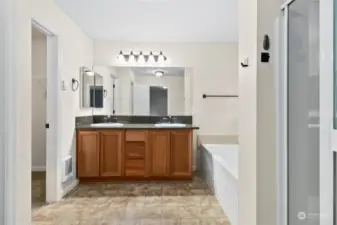 Dual sinks in Primary Bedroom