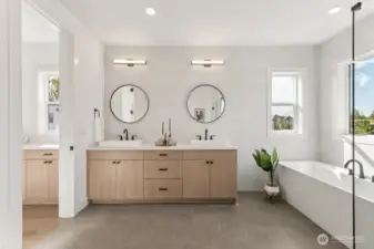 Double vanity in primary bath