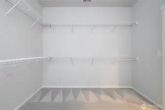 Extra large primary closet.