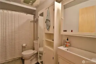Full bathroom on the lower level.