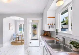 1920's kitchen flows well