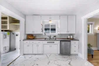 Original 1920s cabinets in the kitchen