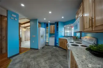 Spacious Kitchen with plentiful cabinets and storage