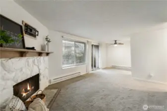 Another view of the living room looking onto the dining room