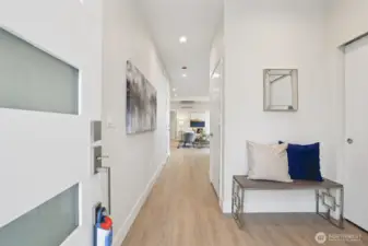 Entry. To right here is full bathroom on main floor