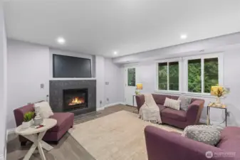 Family room on lower level