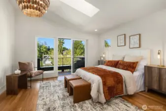 Stunning Primary With Vaulted Ceilings, Skylights And Private Deck