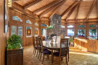 Gorgeous views in dining-living rooms.