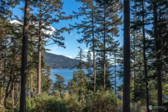 Southerly view down East Sound looking towards Buck Mountain.