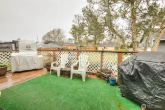 Back deck host outdoor parties.