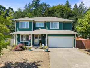 Two car attached garage plus driveway parking.