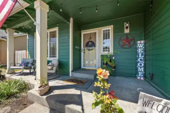 The perfect spot to enjoy your morning coffee, sitting on the covered front porch.