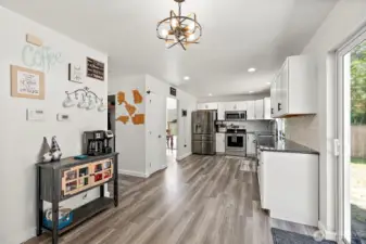 Kitchen opens to breakfast nook and Family room.
