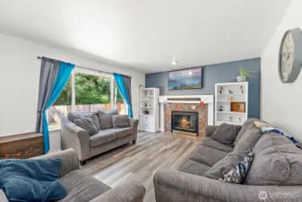Gas fireplace in Family room brings ambiance and provides winter warmth.