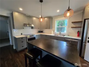 ADU full size kitchen and island