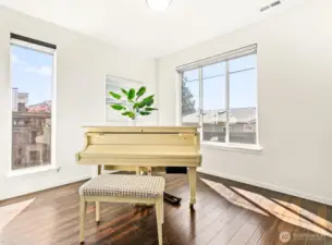 The first of several flexible spaces as you walk inside.