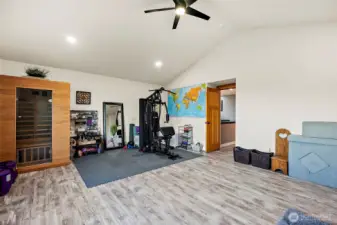 Flex space perfect for setting up your home gym or extra play area.