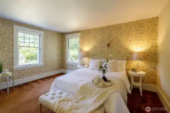 Well sized room offers space to relax and two closet spaces....