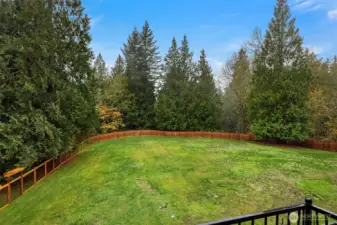 Fully fenced tremendous back yard