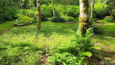 Thoughtfully parked out grounds and flower gardens throughout the property