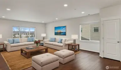 Spacious family room with view!