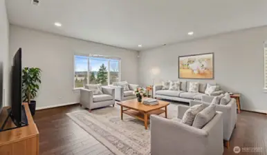 Spacious family room with view!