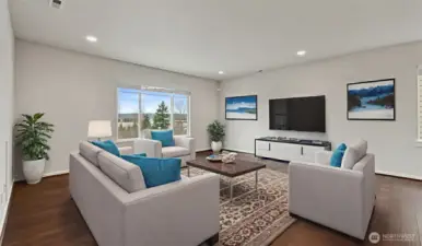 Spacious family room with view!