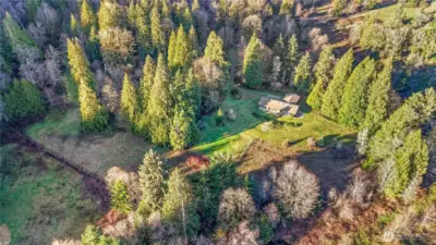 This is an aerial of the main home