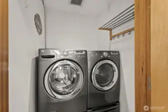 Full-size washer and dryer are included in the sale.