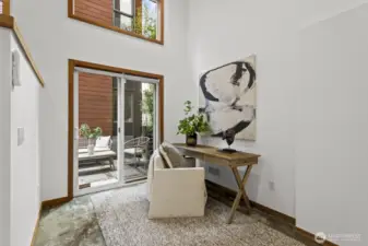 Tons of versatile space down here, plus access to your private patio.