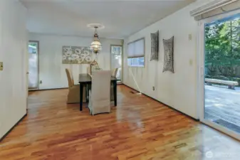 Dining room from the kitchen doorway.