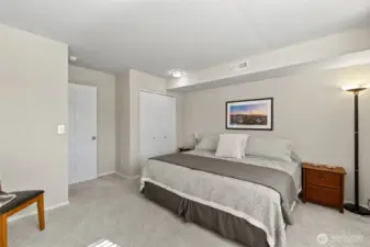 Guest bedroom #2 offers Lake Chelan and mountain views, with both lower-level guest bedrooms conveniently located near the full bath.