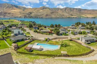 Lake Chelan Hills Division 2 park, pool and playground is just a few blocks from 214 Stehekin Drive.
