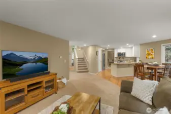 View from Family Room showing the seamless flow across the first floor.