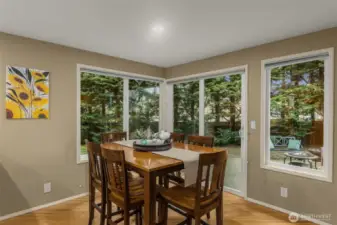 Kitchen Eating Area with Sliding Door Access to Backyard Patio