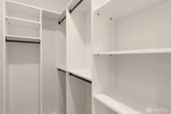 All the work's been done here - appreciate pre-installed custom shelving for all your storage needs!