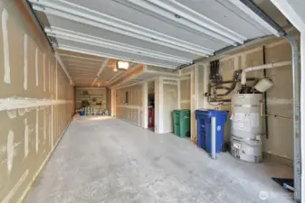 2 car tandem garage with plenty of storage space.