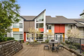 BBQ and court yard area right in front of this unit provides best mix of privacy and view in the community! You can enjoy summer BBQ right away your unit!
