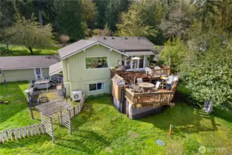 This is the main home with a two-tierd deck and great lake and territorial views.