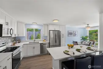 Updated kitchen with quartz cabinets