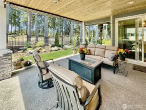 Large, covered patio with access from dining and great room.  Extend your living space to the outdoors and enjoy watching golfers play the 16th fairway.