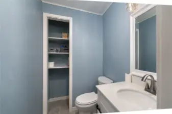 Primary half bath.