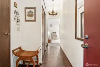 Classic parquet flooring welcomes you to an era of peace and love. Your opportunity to embellish and welcome others.